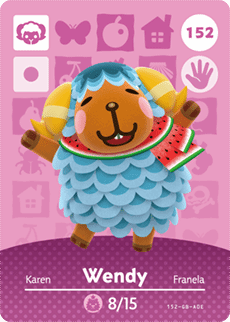 Animal Crossing Genuine Official Amiibo Card Wendy 152 - jeux video game-x
