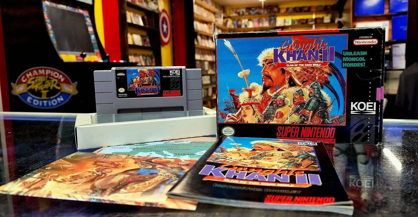 GENGHIS KHAN II 2 : CLAN OF THE GRAY WOLF EN BOITE SUPER NINTENDO SNES - jeux video game-x