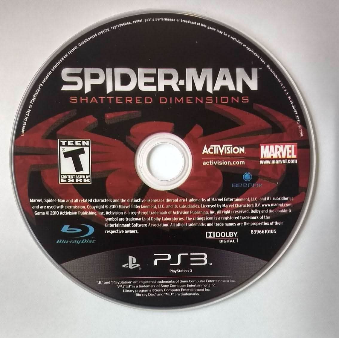 SPIDERMAN: SHATTERED DIMENSIONS PLAYSTATION 3 PS3 - jeux video game-x