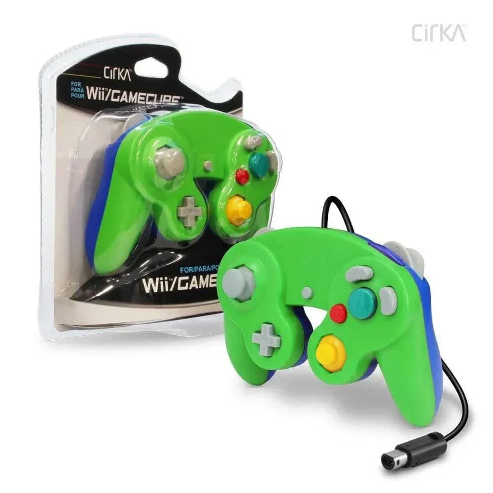 Manette filaire GameCube NGC / WII Vert et Bleu