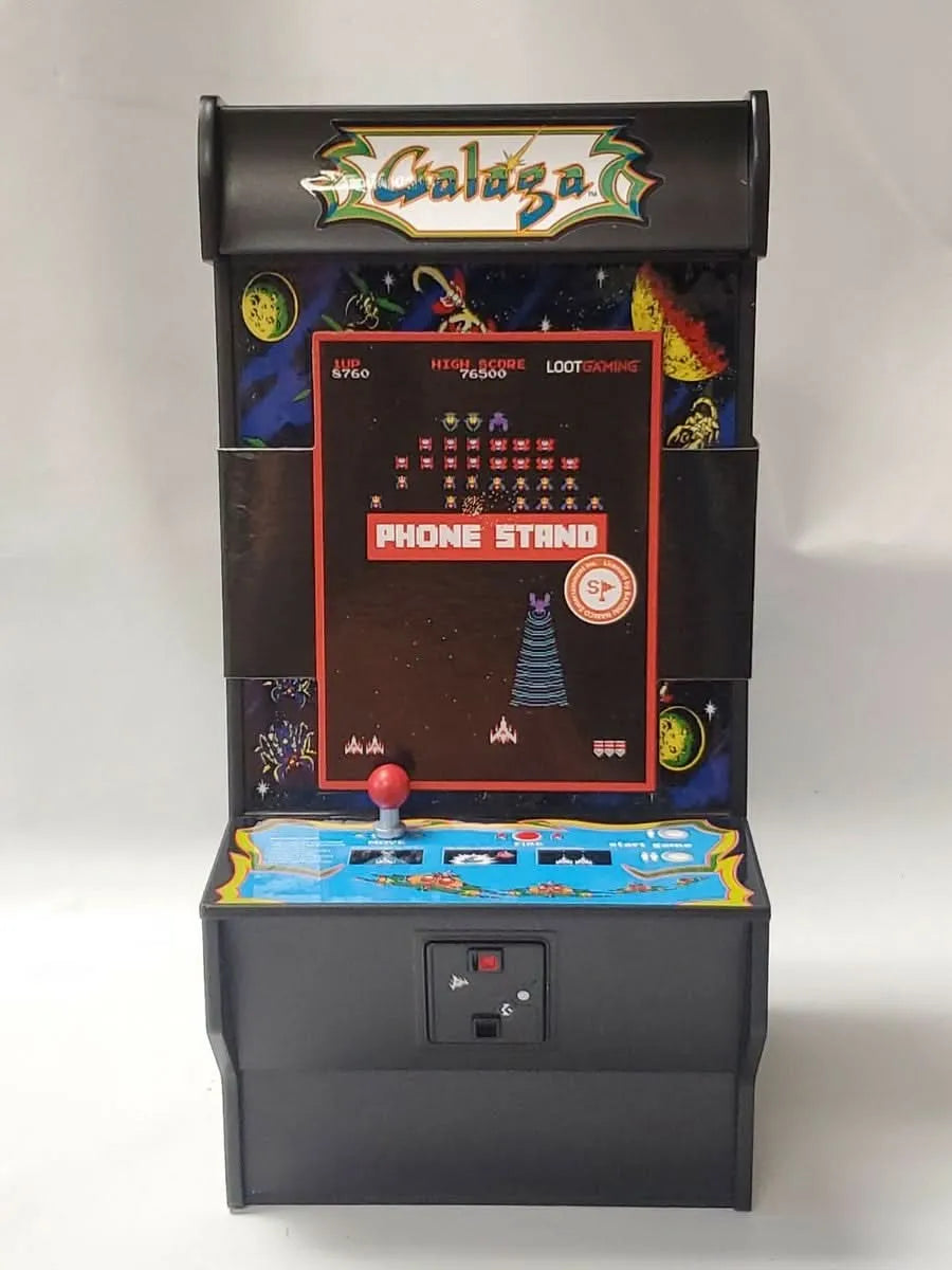 Réplique de borne d'arcade Galaga 8 pouces de Loot Crate Gaming, support de téléphone Bandai Namco