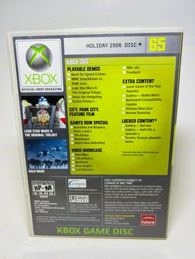 OFFICIAL XBOX MAGAZINE DEMO DISC 65 XBOX 360 X360 - jeux video game-x