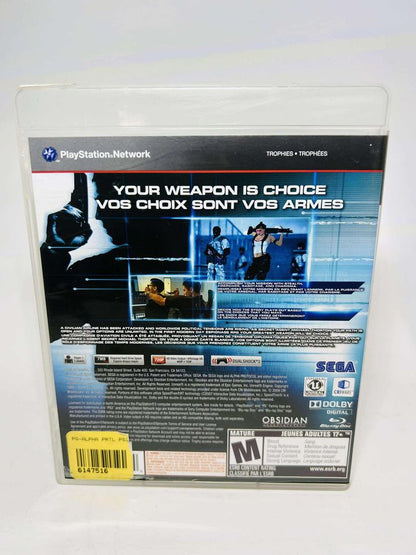 ALPHA PROTOCOL PLAYSTATION 3 PS3 - jeux video game-x