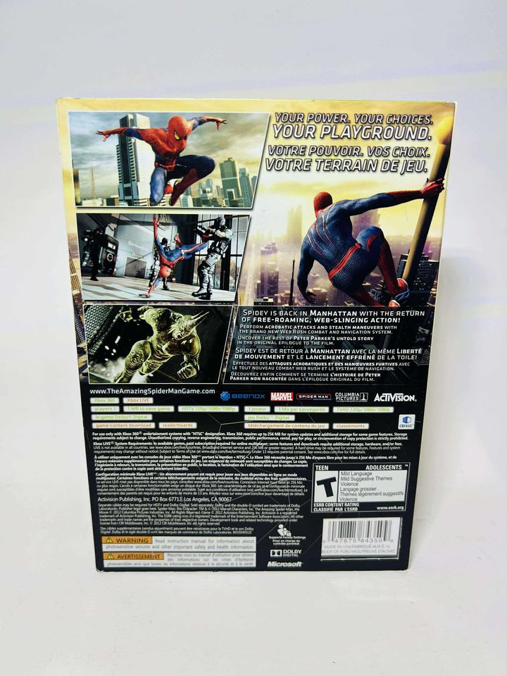 THE AMAZING SPIDERMAN  XBOX 360 X360 - jeux video game-x