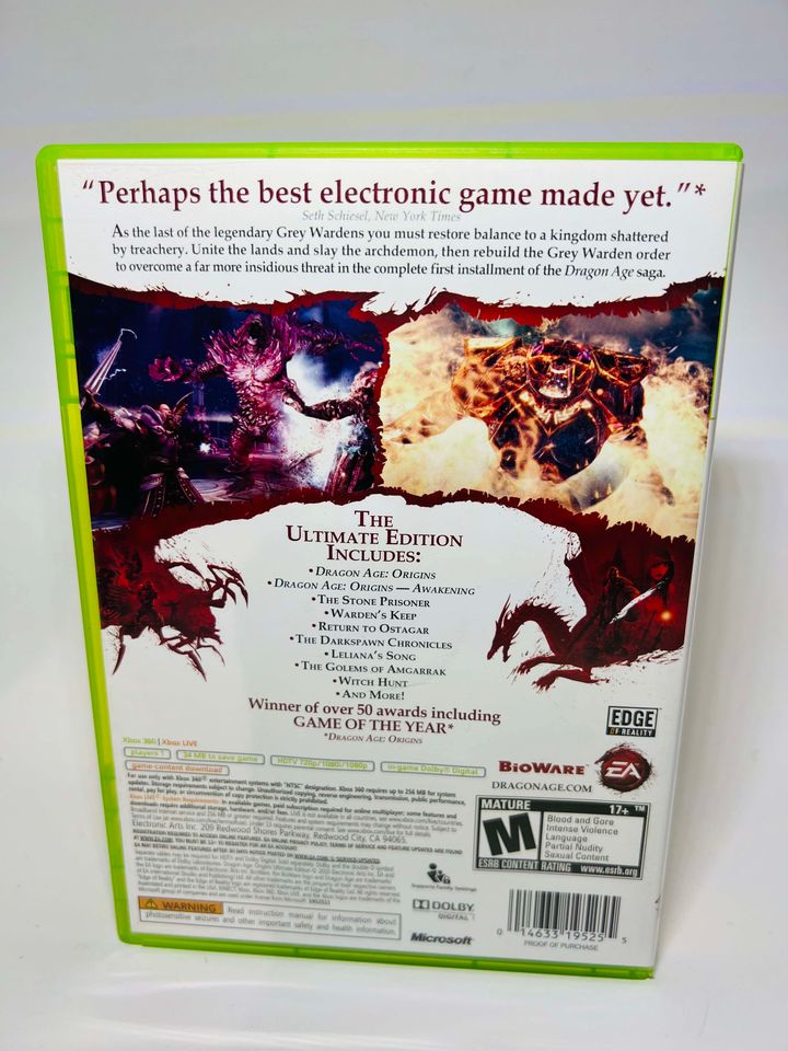 DRAGON AGE ORIGINS ULTIMATE EDITION XBOX 360 X360 - jeux video game-x