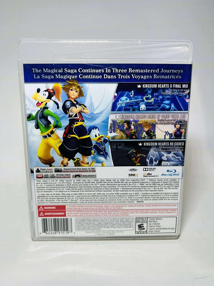 KINGDOM HEARTS HD 2.5 REMIX PLAYSTATION 3 PS3 - jeux video game-x