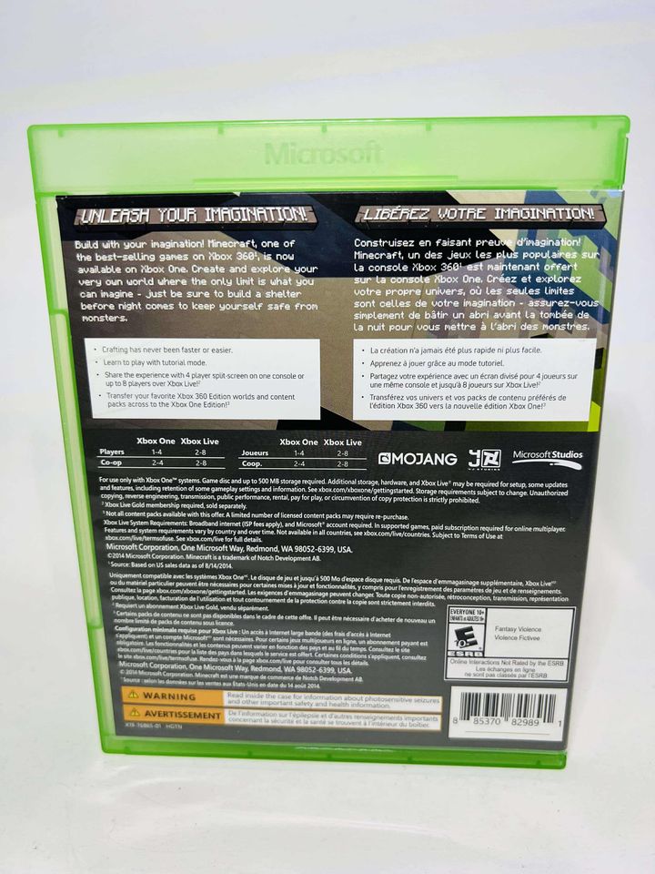 MINECRAFT XBOX ONE XONE - jeux video game-x