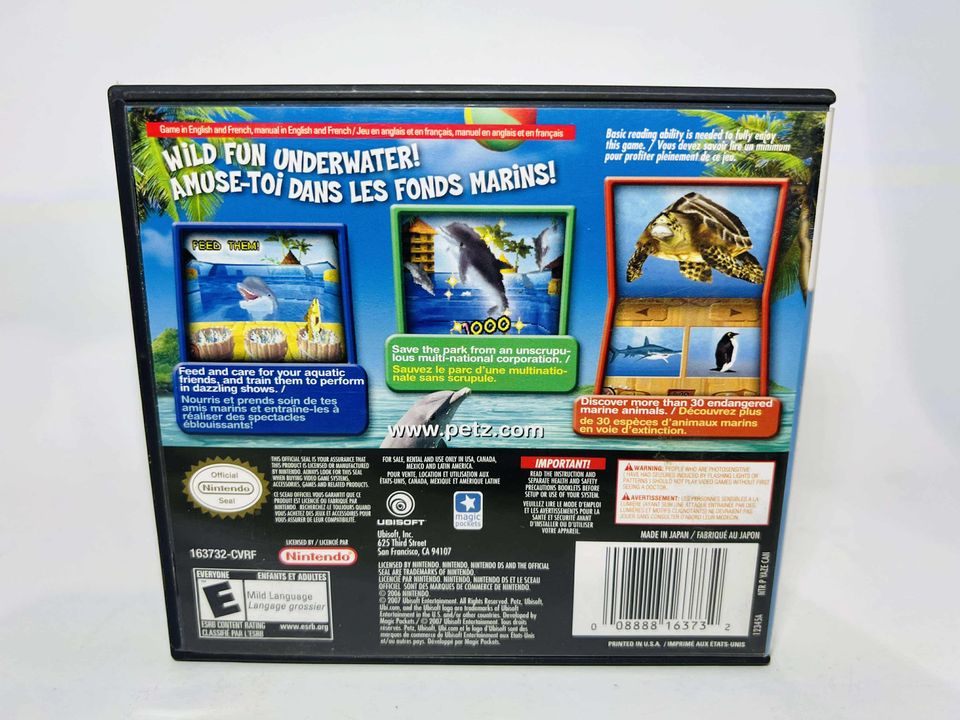 PETZ WILD ANIMALS DOLPHINZ NINTENDO DS - jeux video game-x