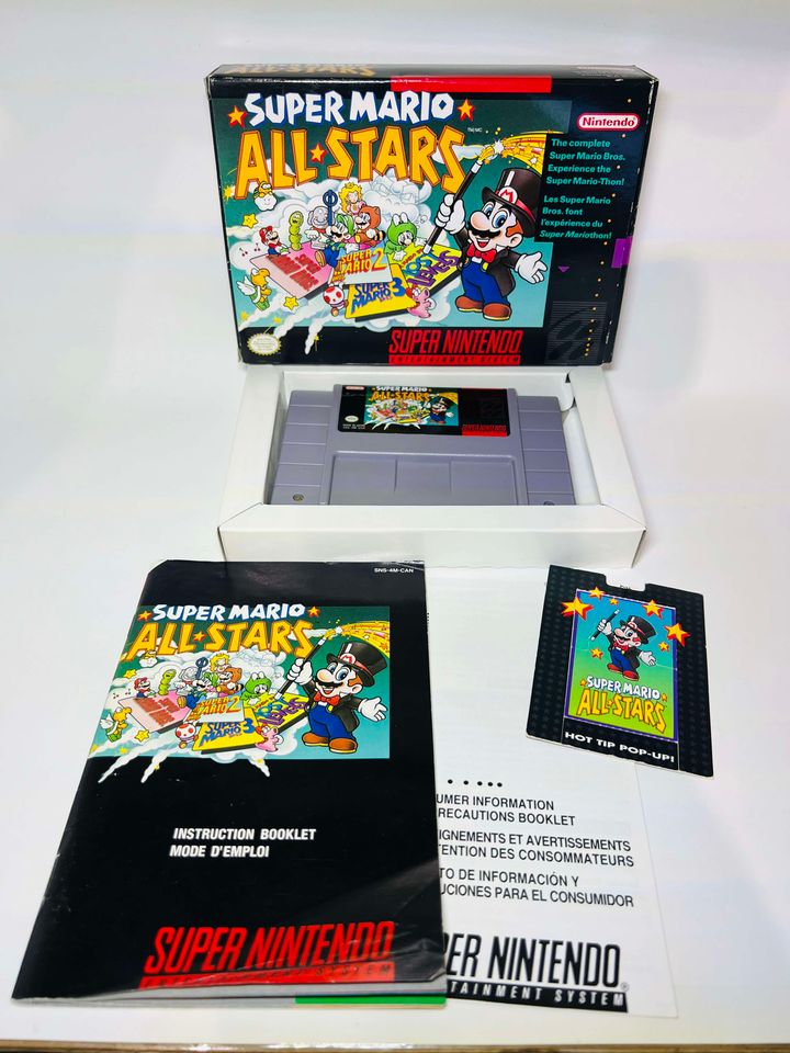 SUPER MARIO ALL-STARS EN BOITE VERSION CANADIENNE SUPER NINTENDO SNES - jeux video game-x