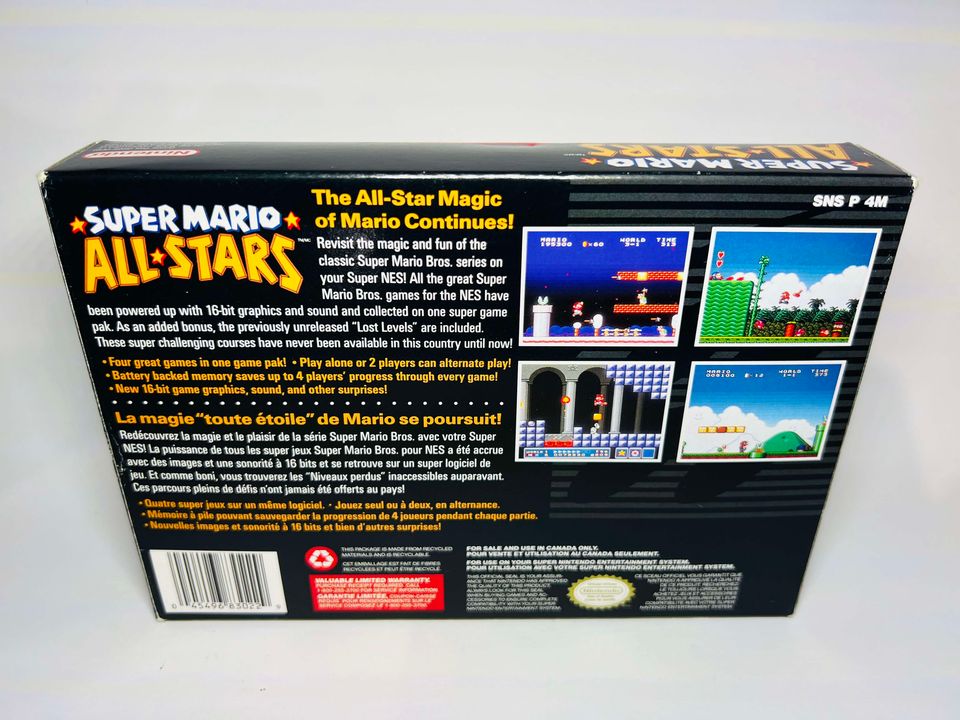 SUPER MARIO ALL-STARS EN BOITE VERSION CANADIENNE SUPER NINTENDO SNES - jeux video game-x