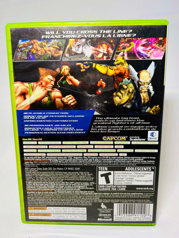 STREET FIGHTER X TEKKEN XBOX 360 X360 - jeux video game-x