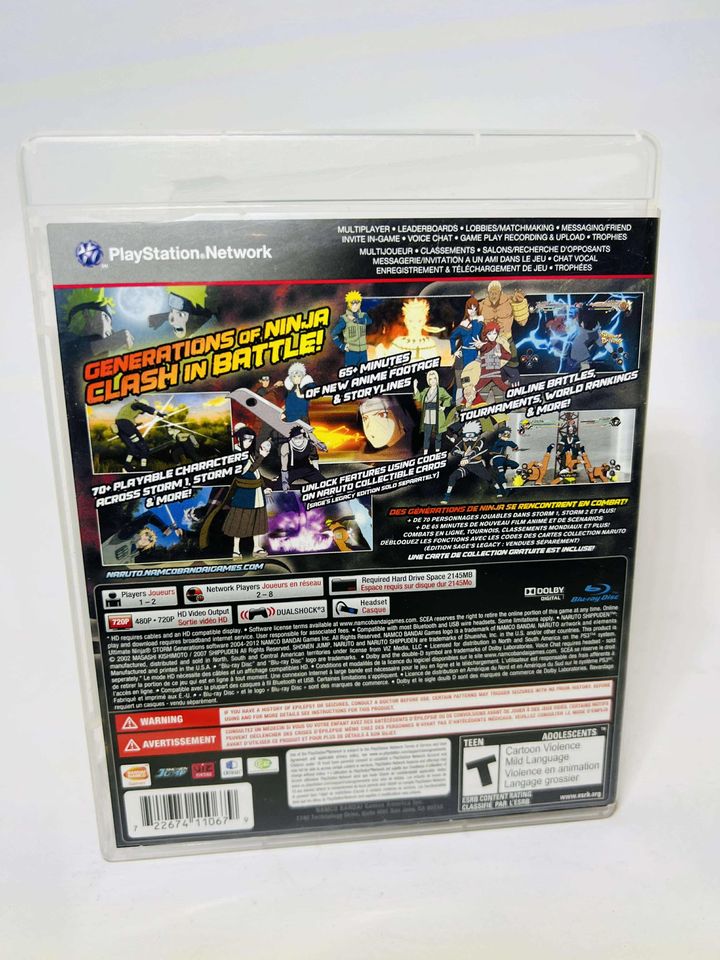 NARUTO SHIPPUDEN ULTIMATE NINJA STORM GENERATIONS PLAYSTATION 3 PS3 - jeux video game-x