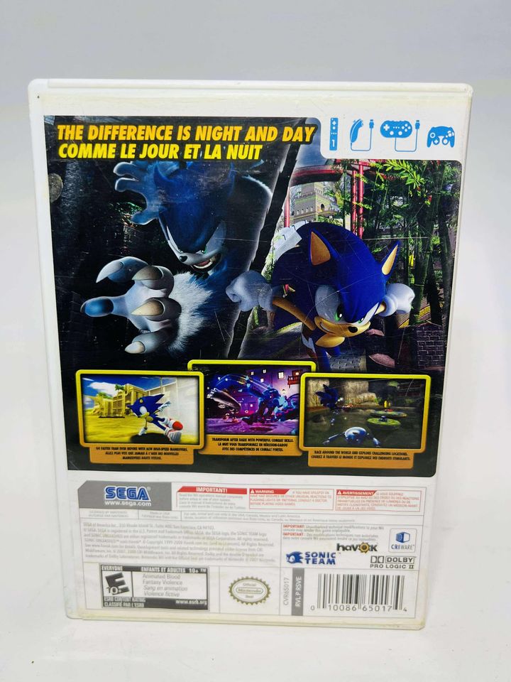 SONIC UNLEASHED NINTENDO WII - jeux video game-x