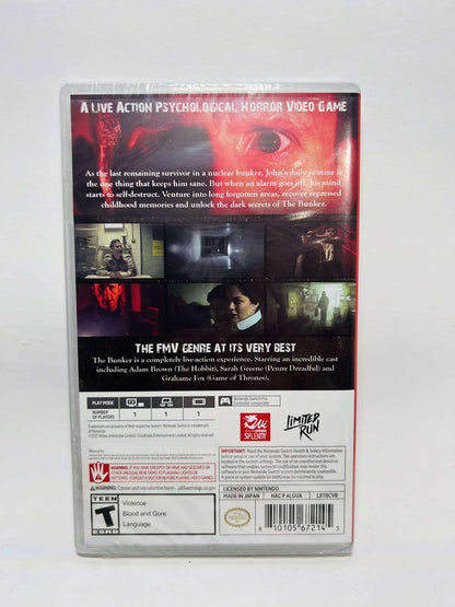 The Bunker LIMITED RUN LRG NINTENDO SWITCH - jeux video game-x