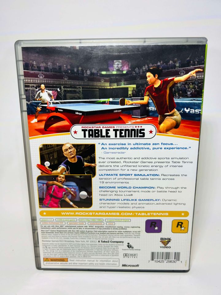 TABLE TENNIS Platinum hits XBOX 360 X360 - jeux video game-x