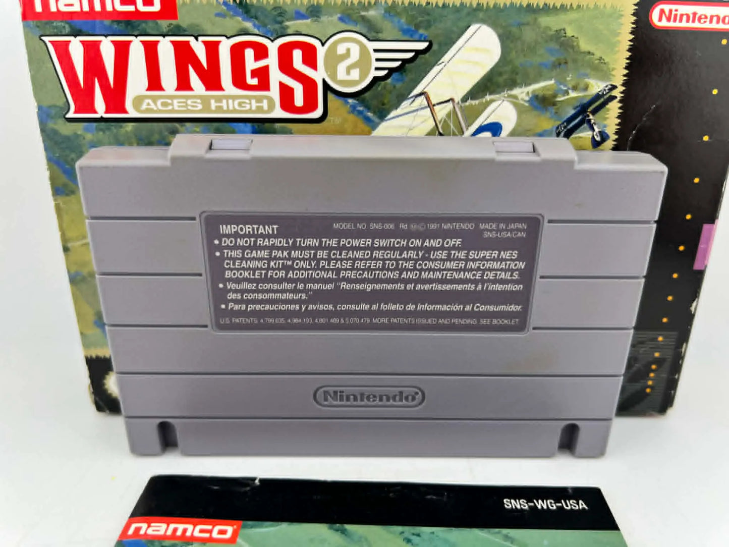 WINGS 2 ACES HIGH en boite SUPER NINTENDO SNES