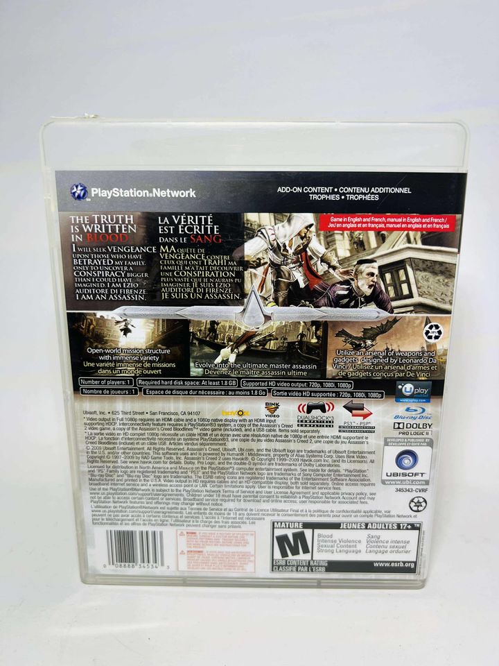 ASSASSIN'S CREED II 2 PLAYSTATION 3 PS3 - jeux video game-x