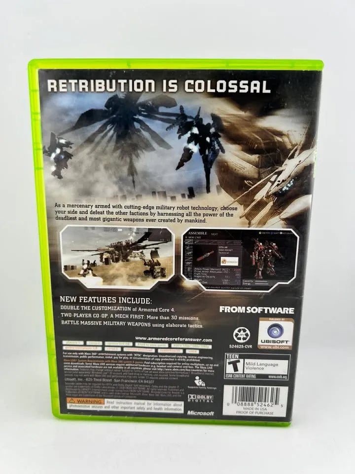 Armored Core For Answer Xbox 360 X360