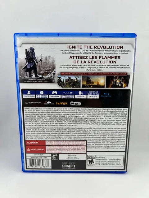 Assassin's Creed III 3 Remastered Playstation 4 PS4