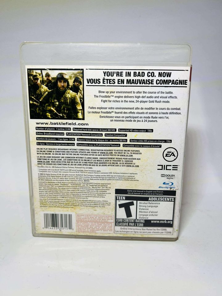 BATTLEFIELD: BAD COMPANY PLAYSTATION 3 PS3 - jeux video game-x