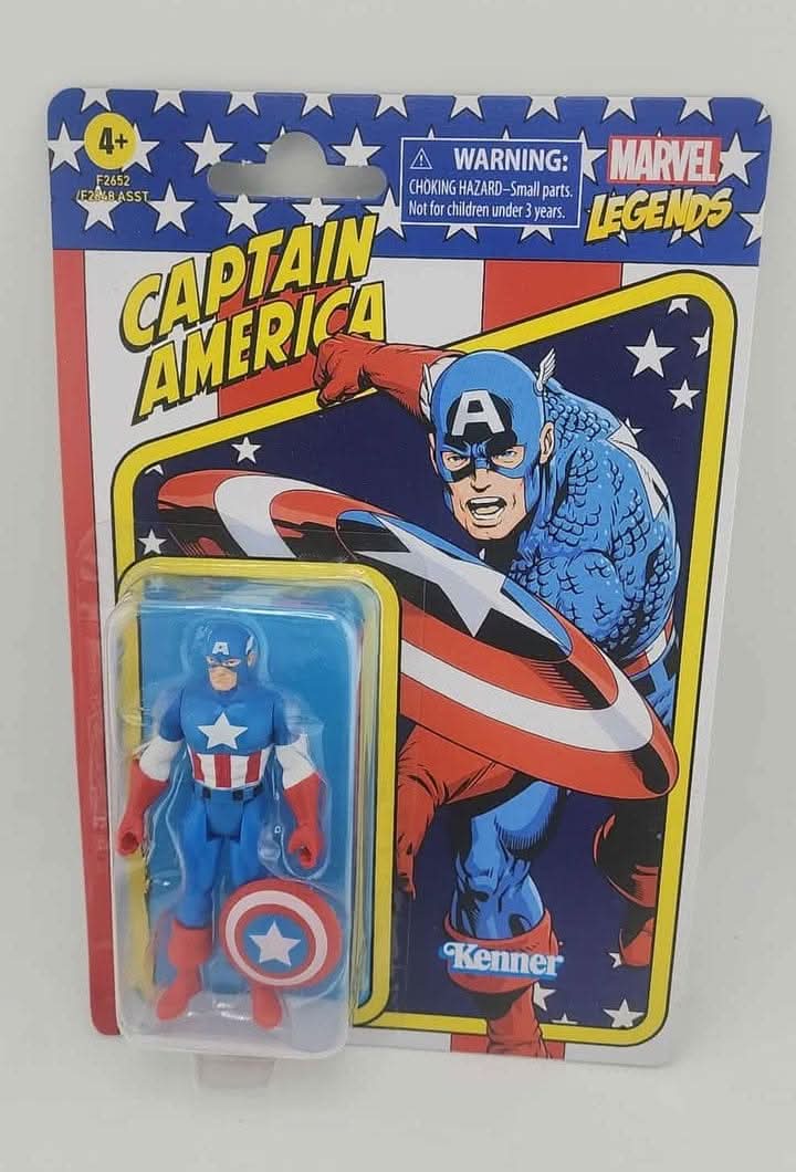 FIGURINE Marvel Legends Series 3.75-inch Retro 375 Collection Captain America Hasbro