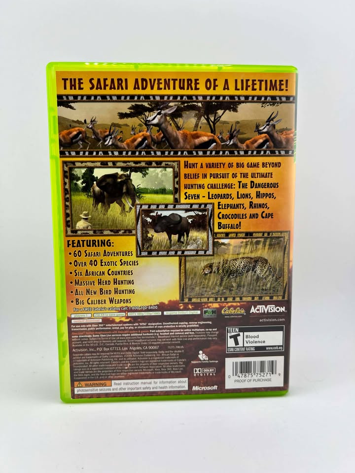 Cabela's African Safari Xbox 360 X360