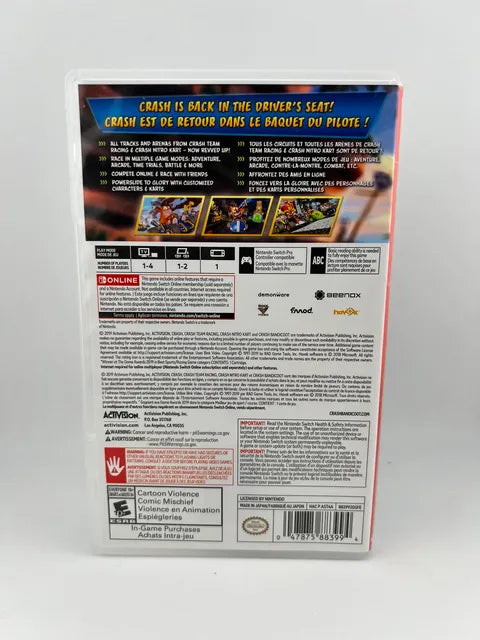 Crash Team Racing CTR Nitro Fueled Nintendo Switch