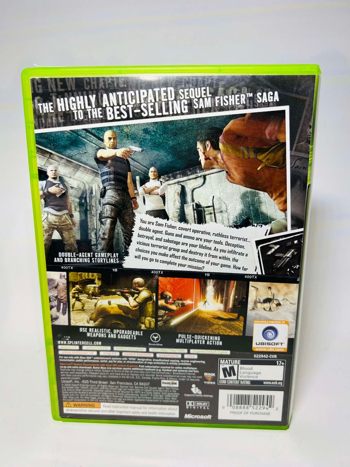 TOM CLANCY'S SPLINTER CELL: DOUBLE AGENT XBOX 360 X360 - jeux video game-x