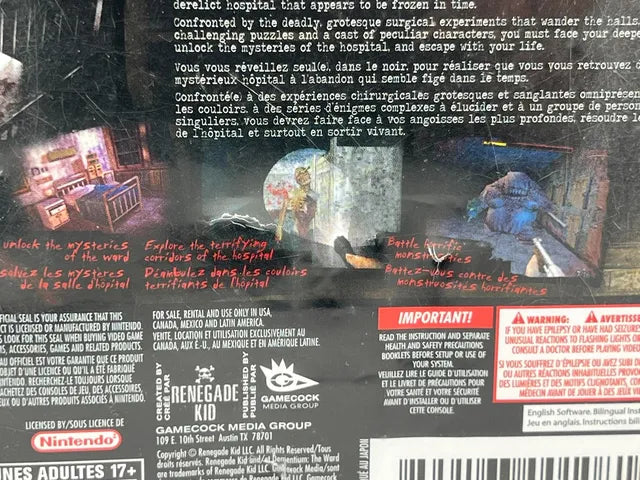 Dementium The Ward Nintendo DS
