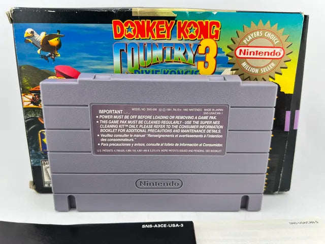 Donkey Kong Country 3 Player's Choice Super Nintendo Snes