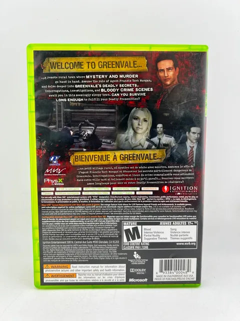 Deadly Premonition Xbox 360 X360