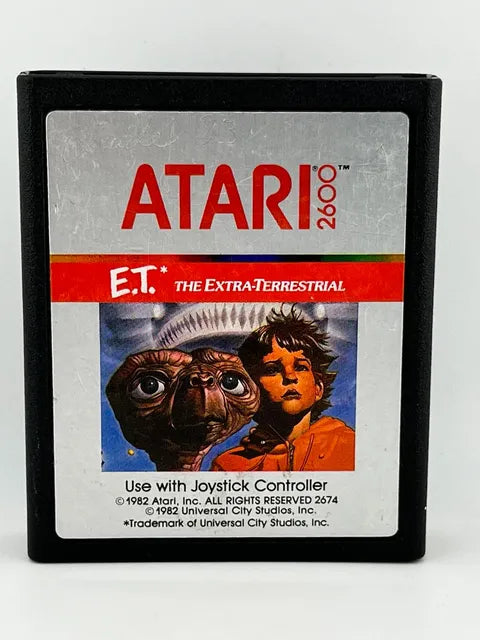 ET the Extra Terrestrial Silver Laber Atari 2600