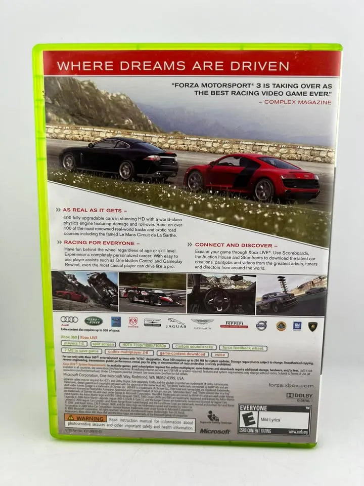 Forza Motorsport 3 Not For Resale Xbox 360 X360