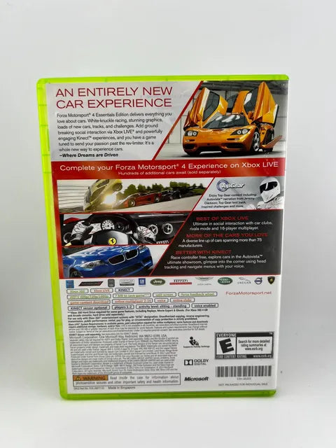 Forza Motorsport 4 Essentials Edition Not For Resale Xbox 360 X360