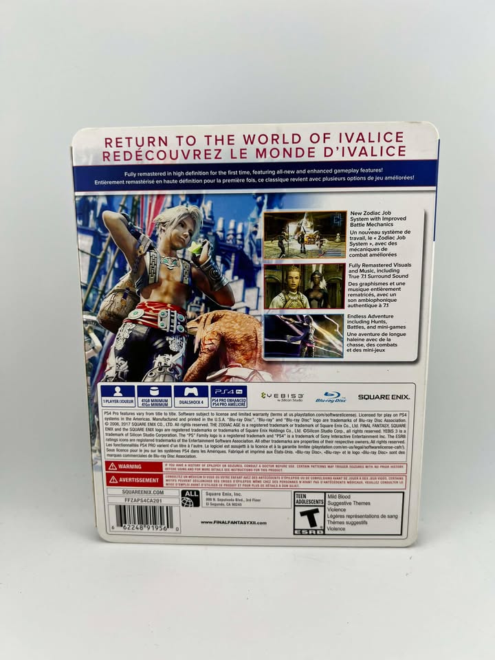 Final Fantasy XII 12 The Zodiac Age Limited Steelbook Edition Playstation 4 PS4
