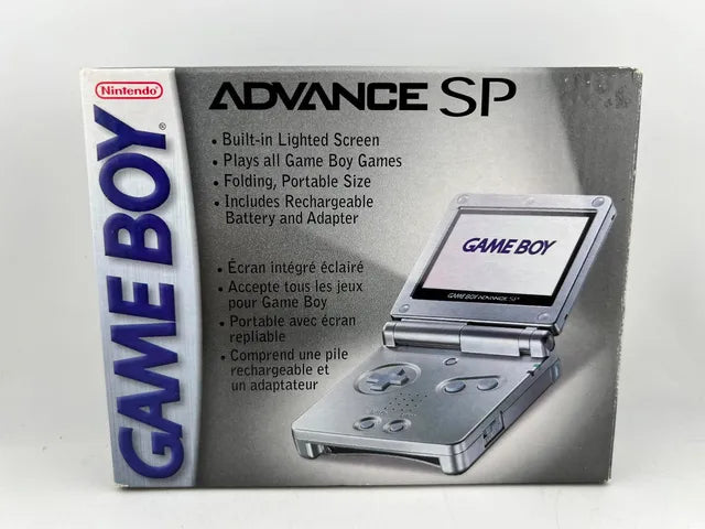 Console Nintendo Gameboy Advance Gba Sp Argent Model Ags-001 En Boite