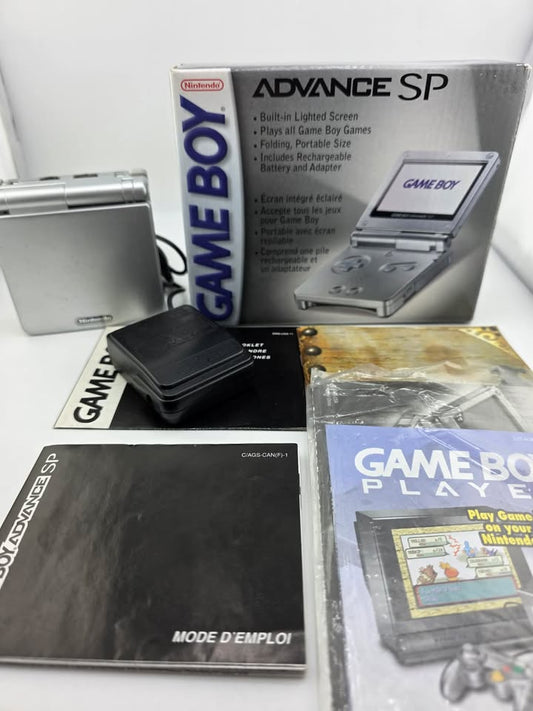 Console Nintendo Gameboy Advance Gba Sp Argent Model Ags-001 En Boite