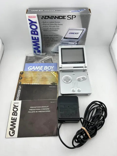 Console Nintendo Gameboy Advance Gba Sp Argent Model Ags-001 En Boite