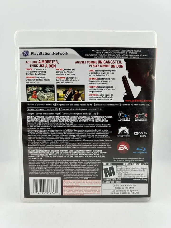 The Godfather II 2 Playstation 3 PS3