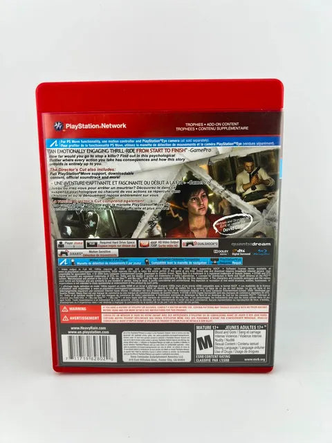 Heavy Rain Director's Cut Greatest Hits Playstation 3 PS3