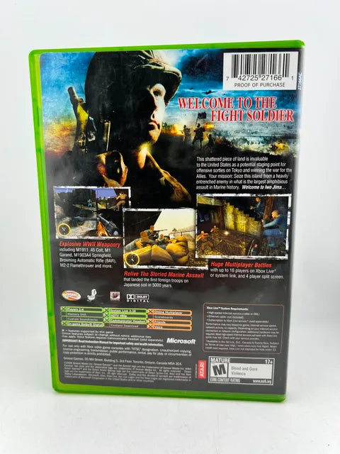 World War II 2 Combat Iwo Jima Xbox