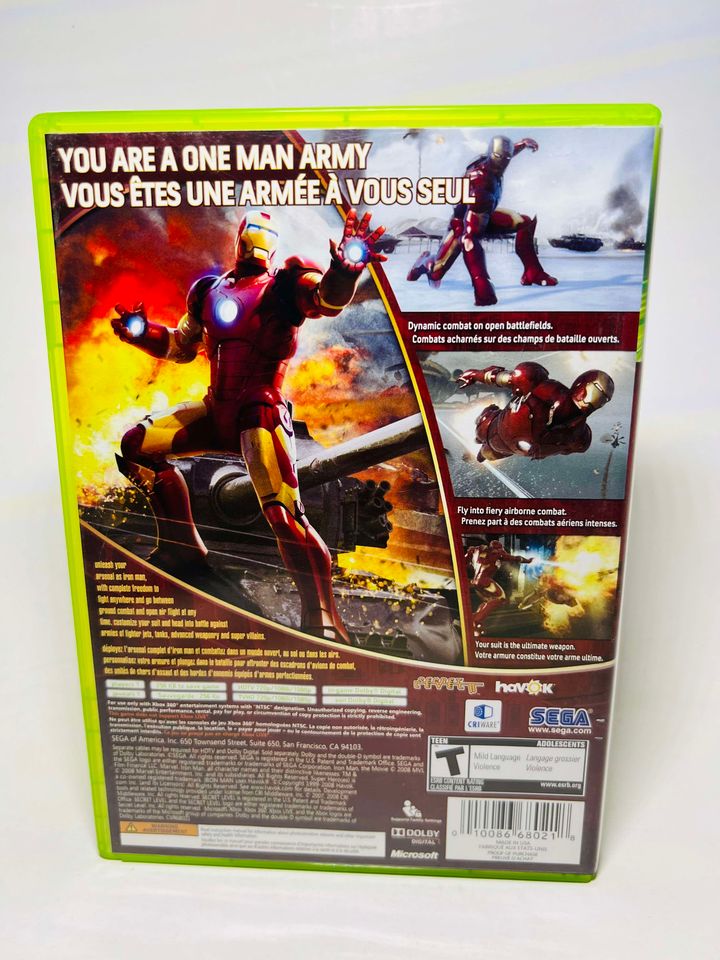 IRON MAN XBOX 360 X360 - jeux video game-x