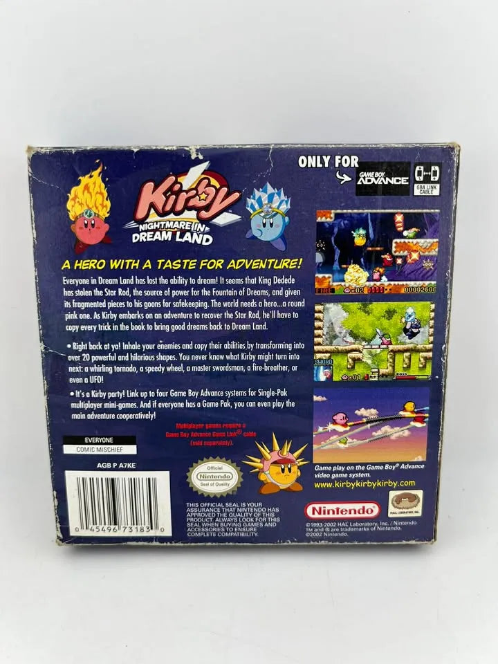 Kirby Nightmare in Dreamland Game Boy Advance GBA