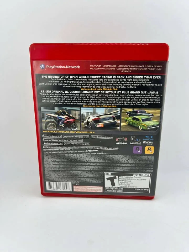 Midnight Club Los Angeles Complete Edition Greatest Hits Playstation 3 PS3