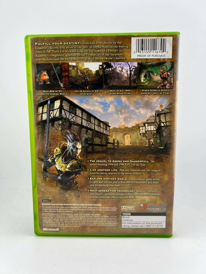 THE ELDER SCROLLS III 3: MORROWIND XBOX