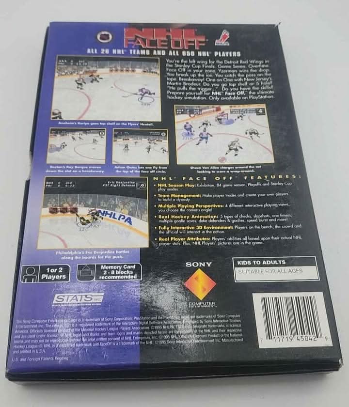 NHL FaceOff Long Box Playstation PS1 sony