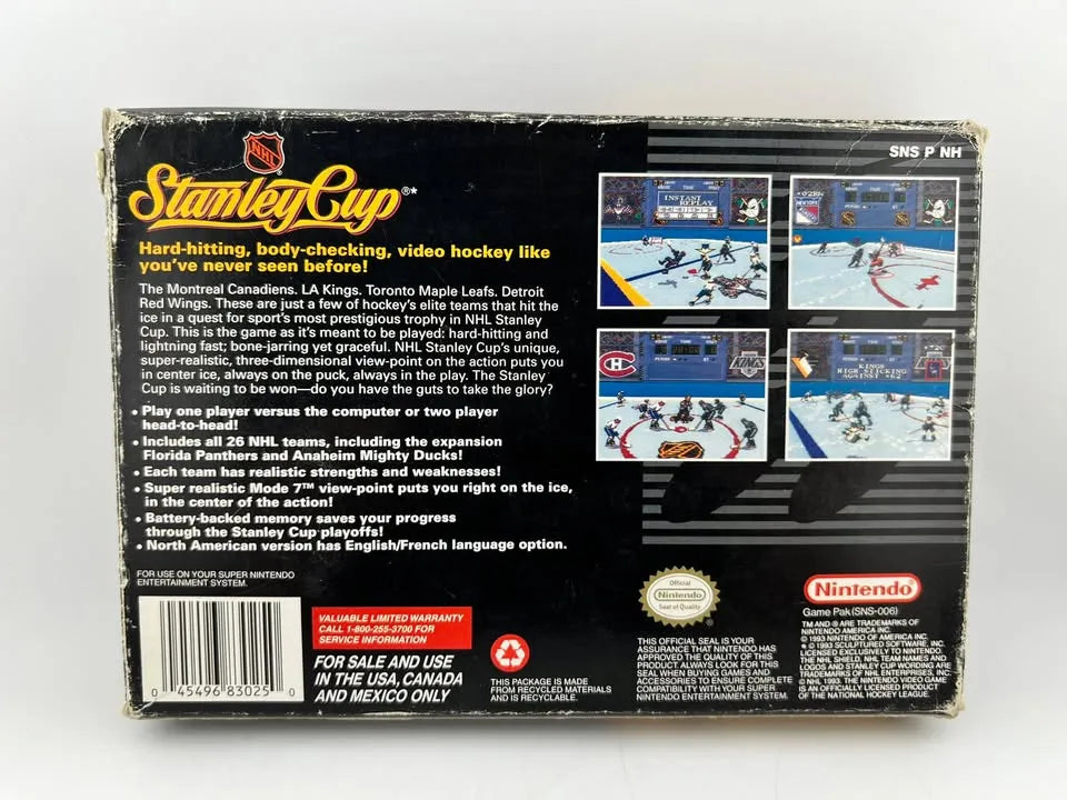NHL Stanley Cup Super Nintendo SNES