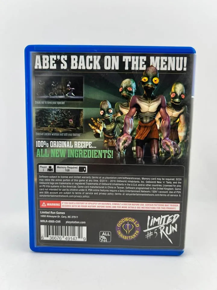 Oddworld New & Tasty Limited Run Games Lrg #5 Playstation Vita