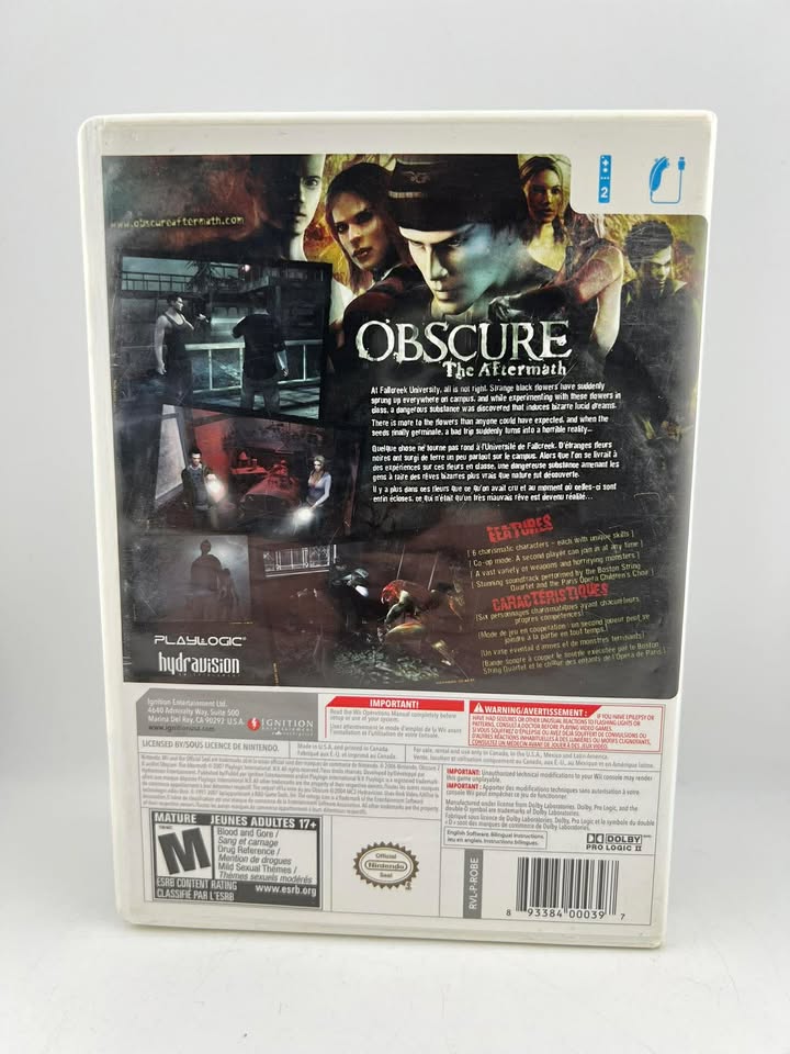 Obscure The Aftermath Nintendo Wii