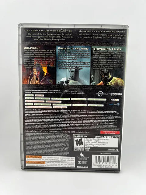 The Elder Scrolls IV 4 Oblivion Game of the Year GOTY Platinum Hits EB Exclusive Xbox X360